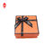 กล่องบรรจุภัณฑ์ของขวัญกระดาษแข็ง Bowknot สีส้มทนทานกล่องกระดาษแข็งจัดเก็บสี่เหลี่ยมผืนผ้า