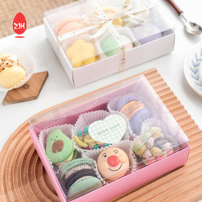 กล่องบรรจุภัณฑ์คุกกี้ Macaron Biscuits ที่รีไซเคิลได้กล่องช็อกโกแลตเค้ก