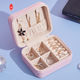 Leather Pu Leather Jewelry Box Earring Holder Zipper Portable Jewelry Organizer
