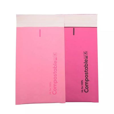 Carton SGS Recycled Kraft Mailers เป็นมิตรกับสิ่งแวดล้อม Pink Double Kraft Paper Bubble Mailers